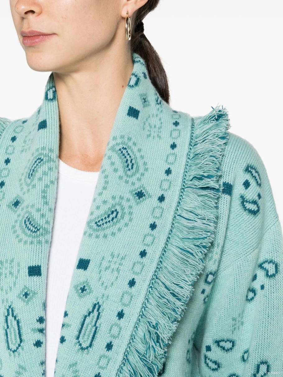 Cheap Alanui bomber cardigan Women bandana-jacquard 0412